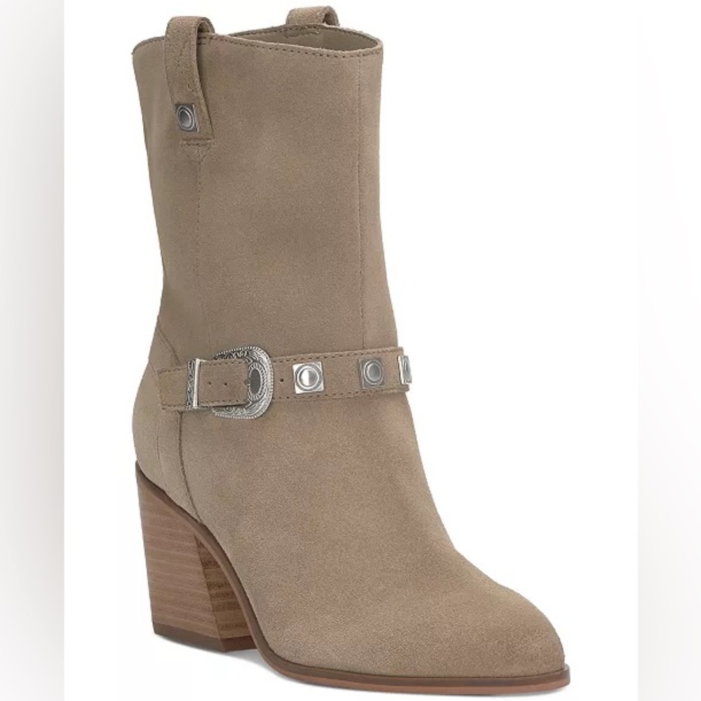 Lucky Brand Sogn Buckled Block-Heel Western Boots - Picture 9 of 9